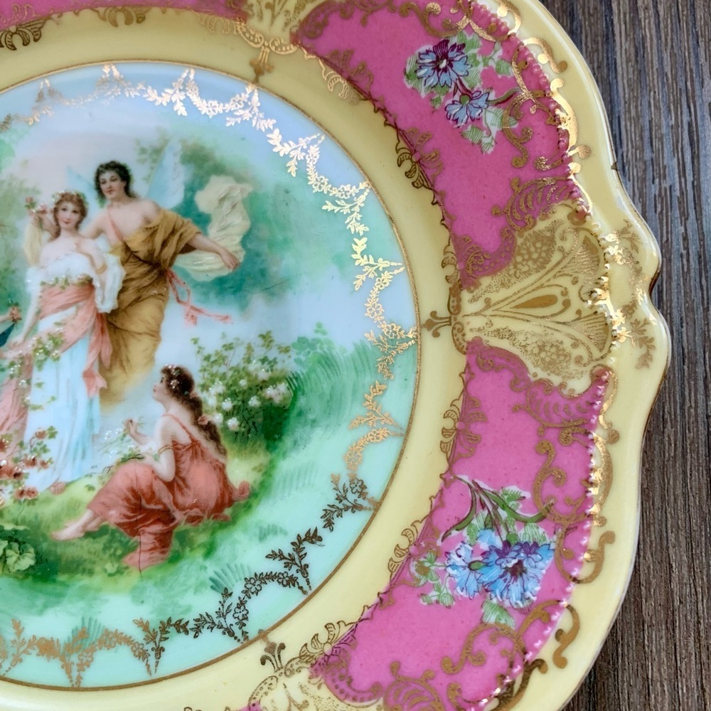 Oeg royal austria Hand Painted Plate Victorian Style 8” - Picture 5 of 14